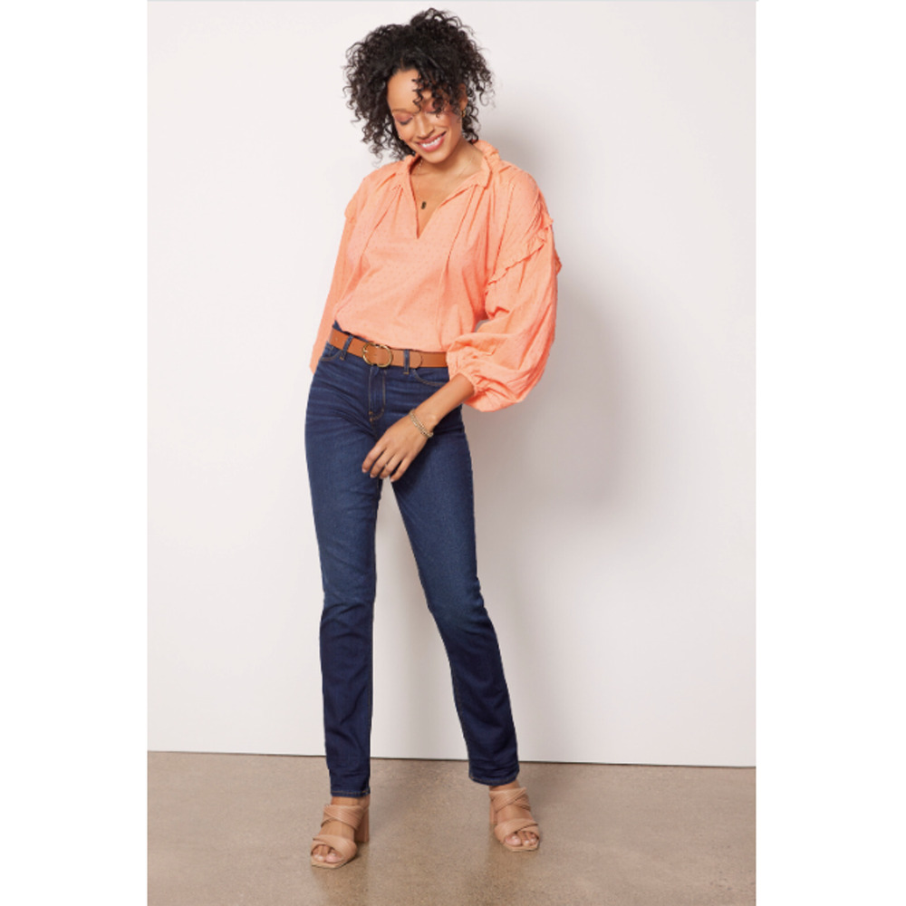 CLEOBELLA NWT Evereve Phoenix Puff Long Sleeve Organic Cotton Blouse Coral // M - Picture 2 of 16